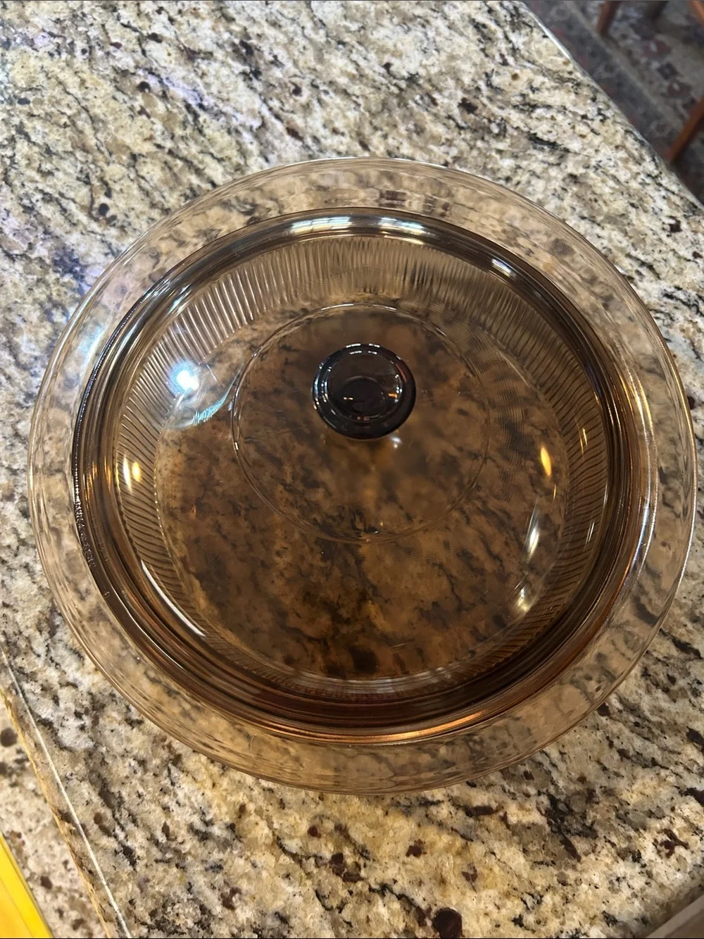 Vision Amber Glass Covered Casserole Dish - Microwave Stovetop Refrigerator Dish